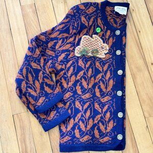 Susan Bristol - 1991 Hand Embroidered Bunny Cardigan - MEDIUM